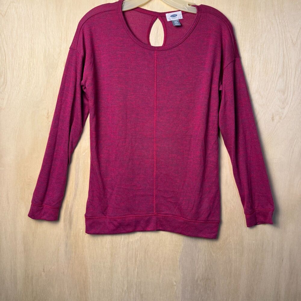 Old Navy Women's Hot Pink Fuschia Knit Sweater Long Sleeve Pullover Sz XL (14)